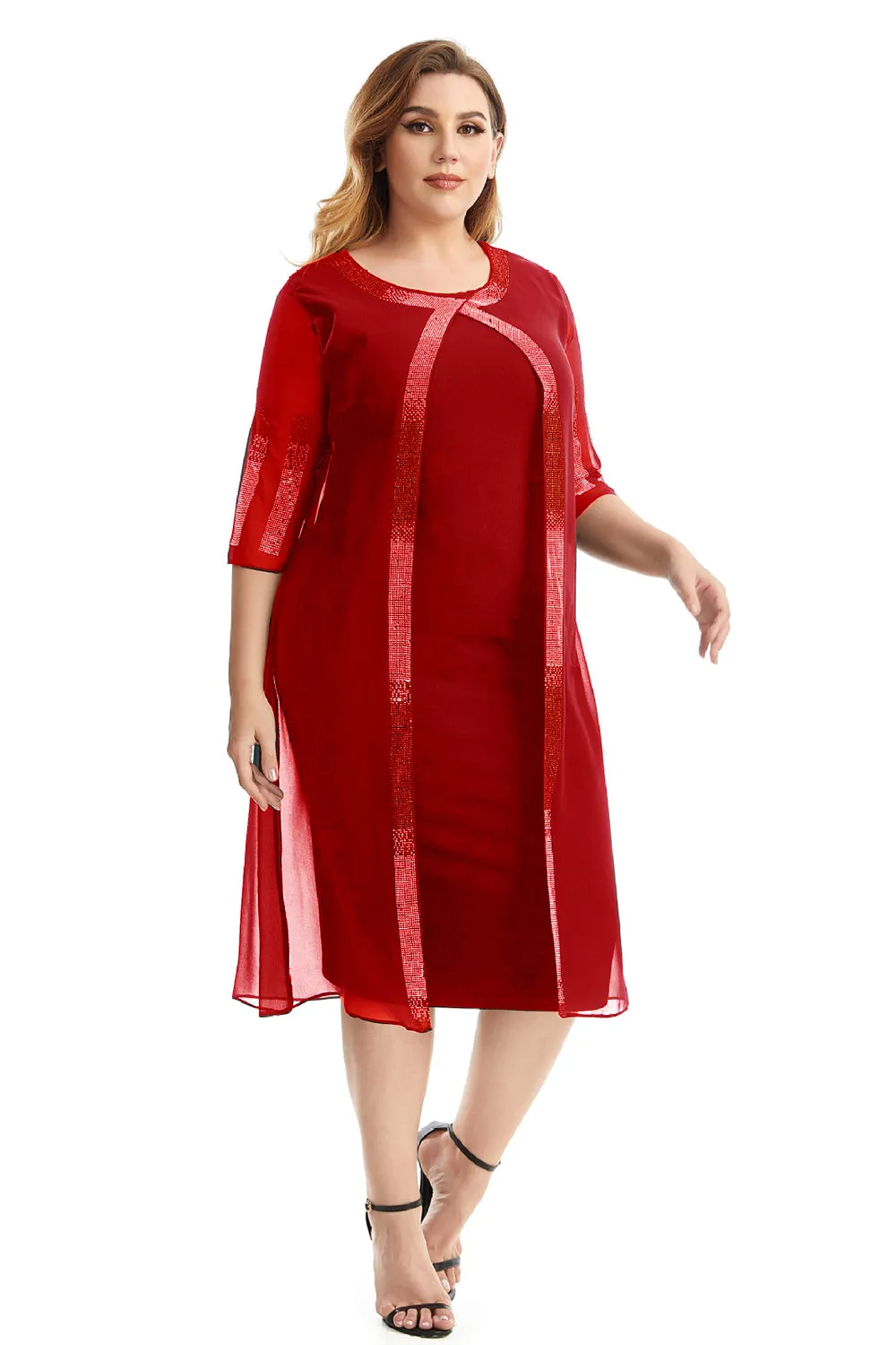 Plus Size Dark Green Mother Of The Bride Dress With Cape sold by Zapaka product image thumbnail 5