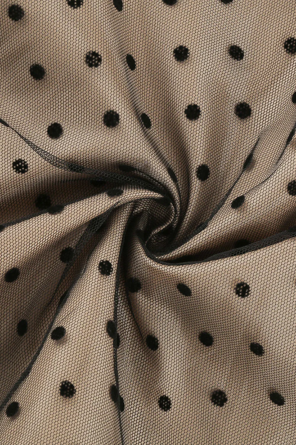 Black Off the Shoulder Polka Dots 1950s Dress sold by Zapaka product image thumbnail 4