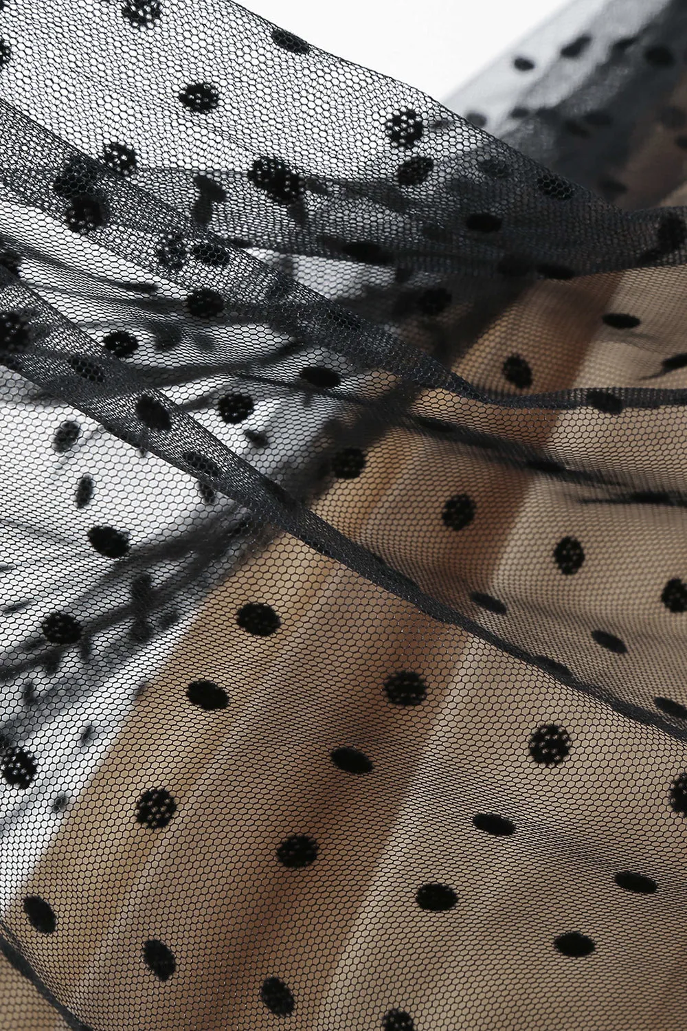 Black Off the Shoulder Polka Dots 1950s Dress sold by Zapaka product image thumbnail 3