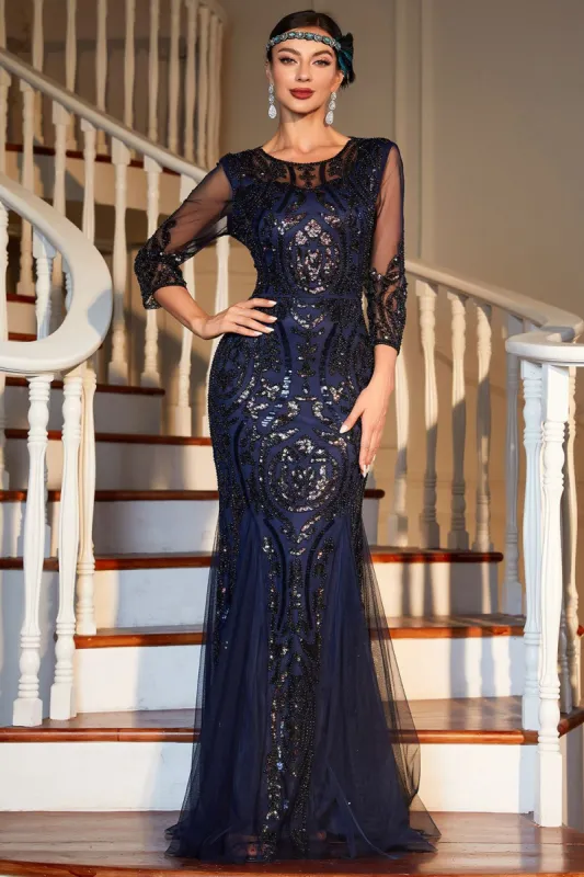 1920s Flapper Dress Great Gatsby Fringed Sequins Dress for Retro Party sold by Zapaka