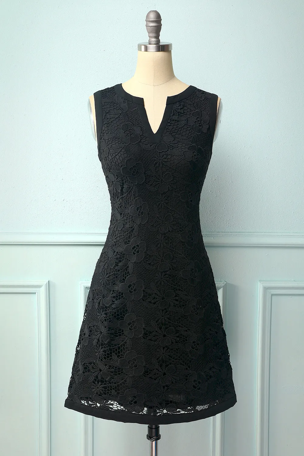Black Floral Lace Dress sold by Zapaka