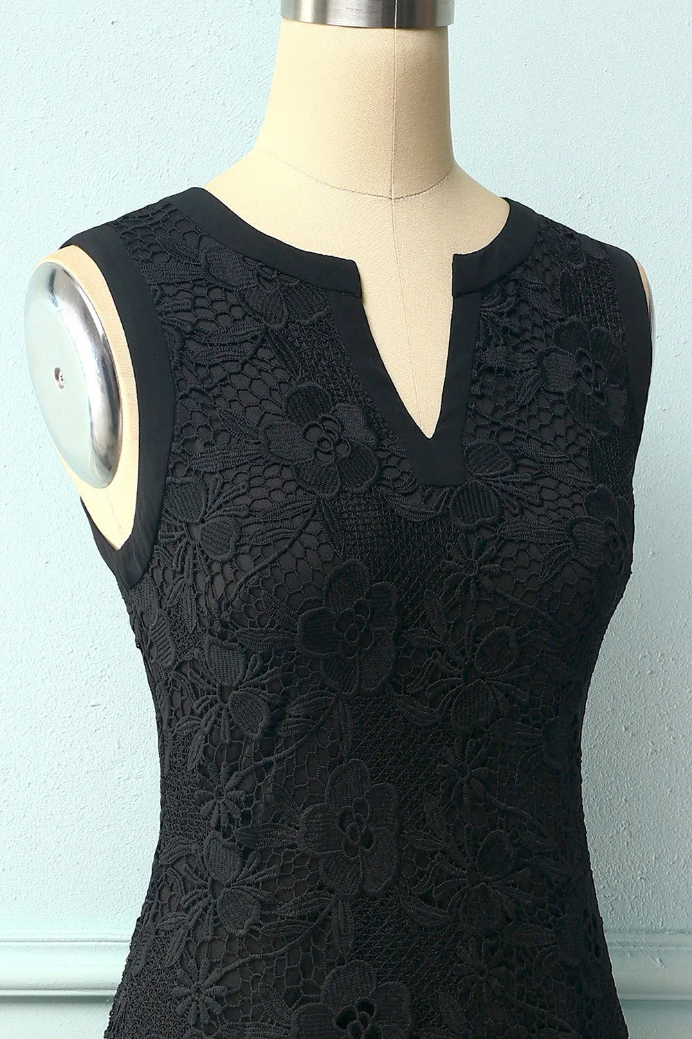 Black Floral Lace Dress sold by Zapaka product image thumbnail 5