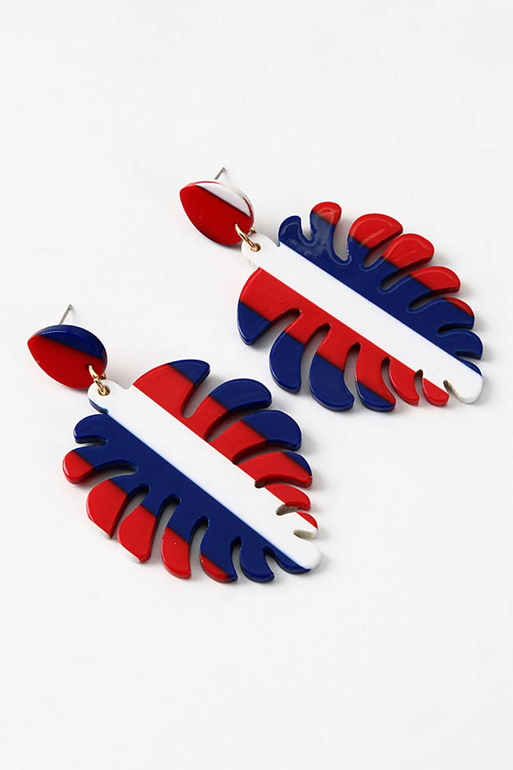 Independence Day Red White Blue Striped Earrings sold by Zapaka product image thumbnail 5