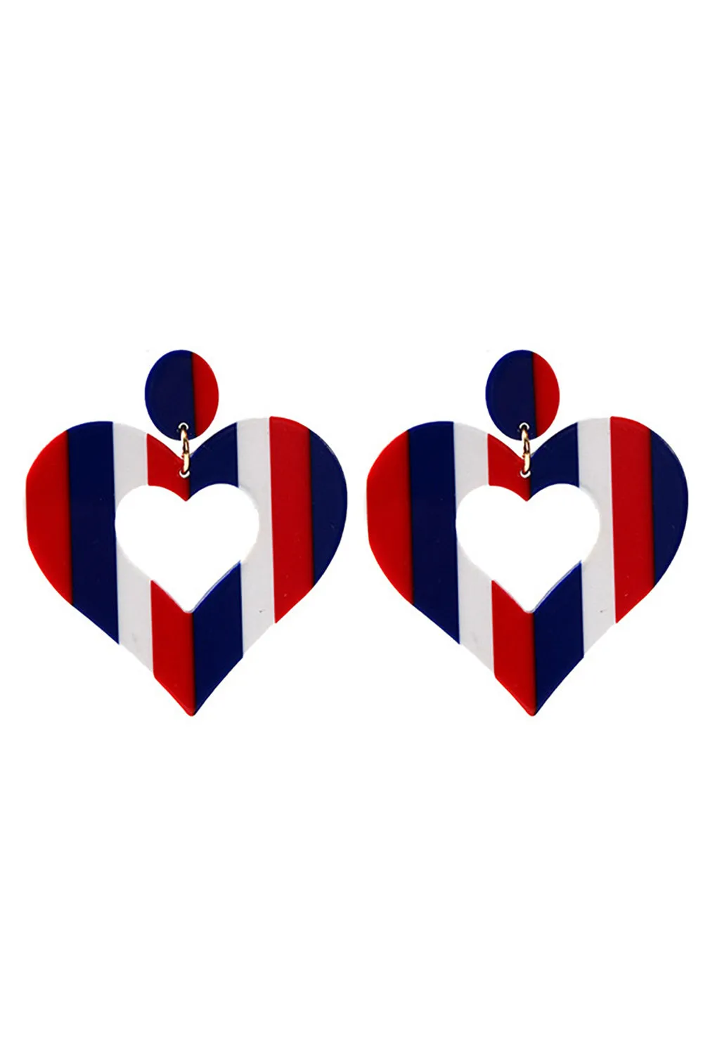 Independence Day Red White Blue Striped Earrings sold by Zapaka product image thumbnail 4