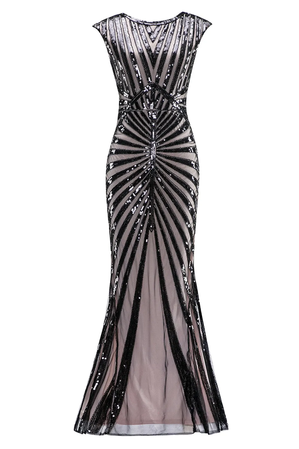 Mermaid Black 1920s Sequined Flapper Dress sold by Zapaka