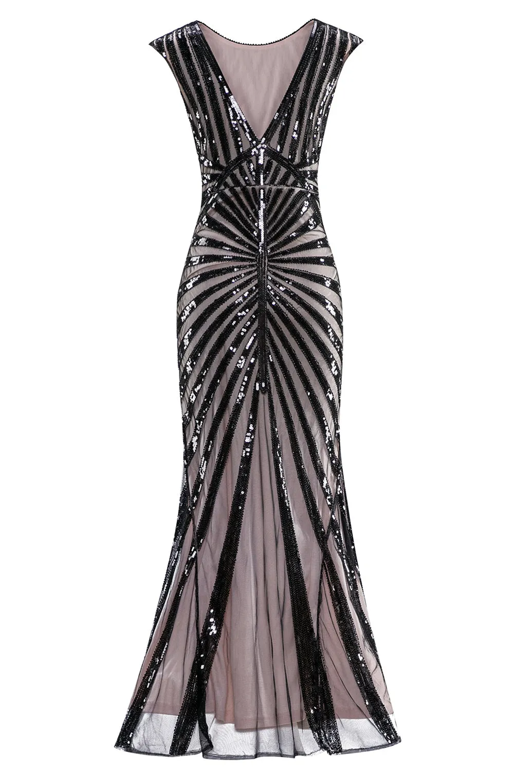Mermaid Black 1920s Sequined Flapper Dress sold by Zapaka product image thumbnail 2