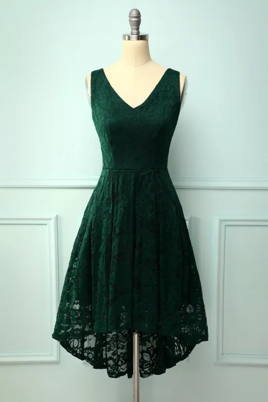 Green Lace Asymmetrical Dress sold by Zapaka