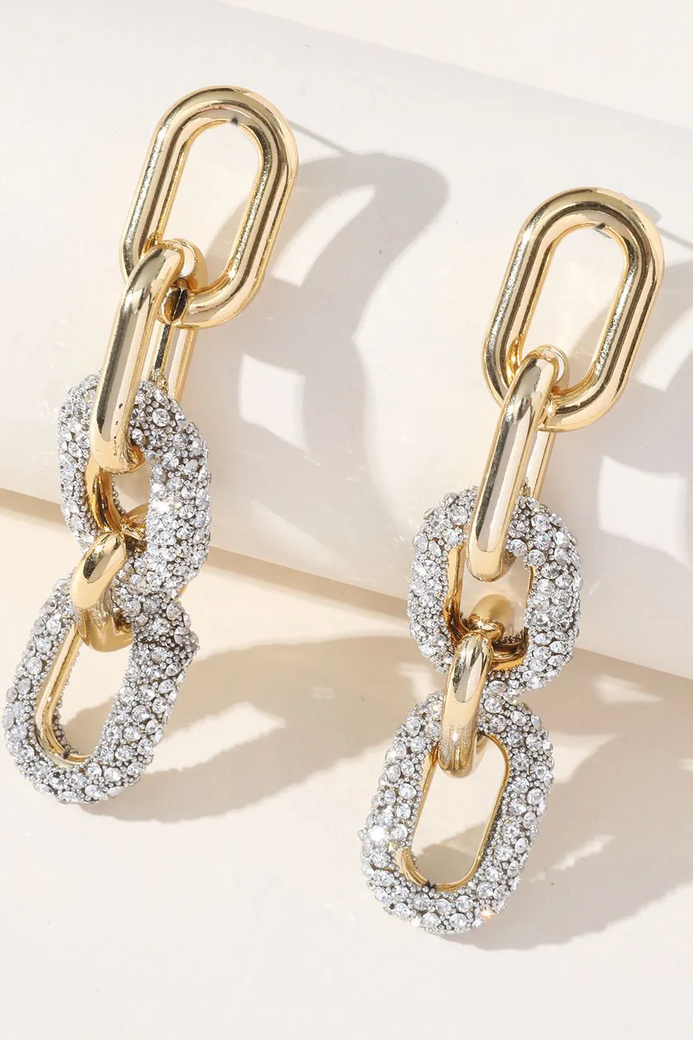 Metallic Chain Rhinestones Earrings sold by Zapaka product image thumbnail 5