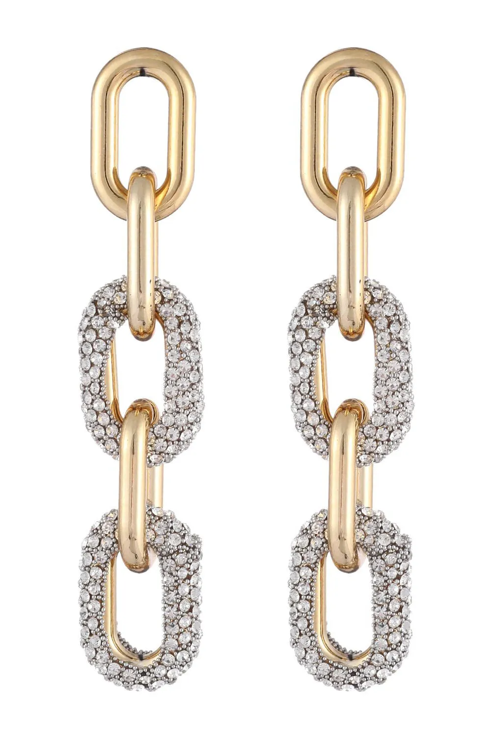 Metallic Chain Rhinestones Earrings sold by Zapaka