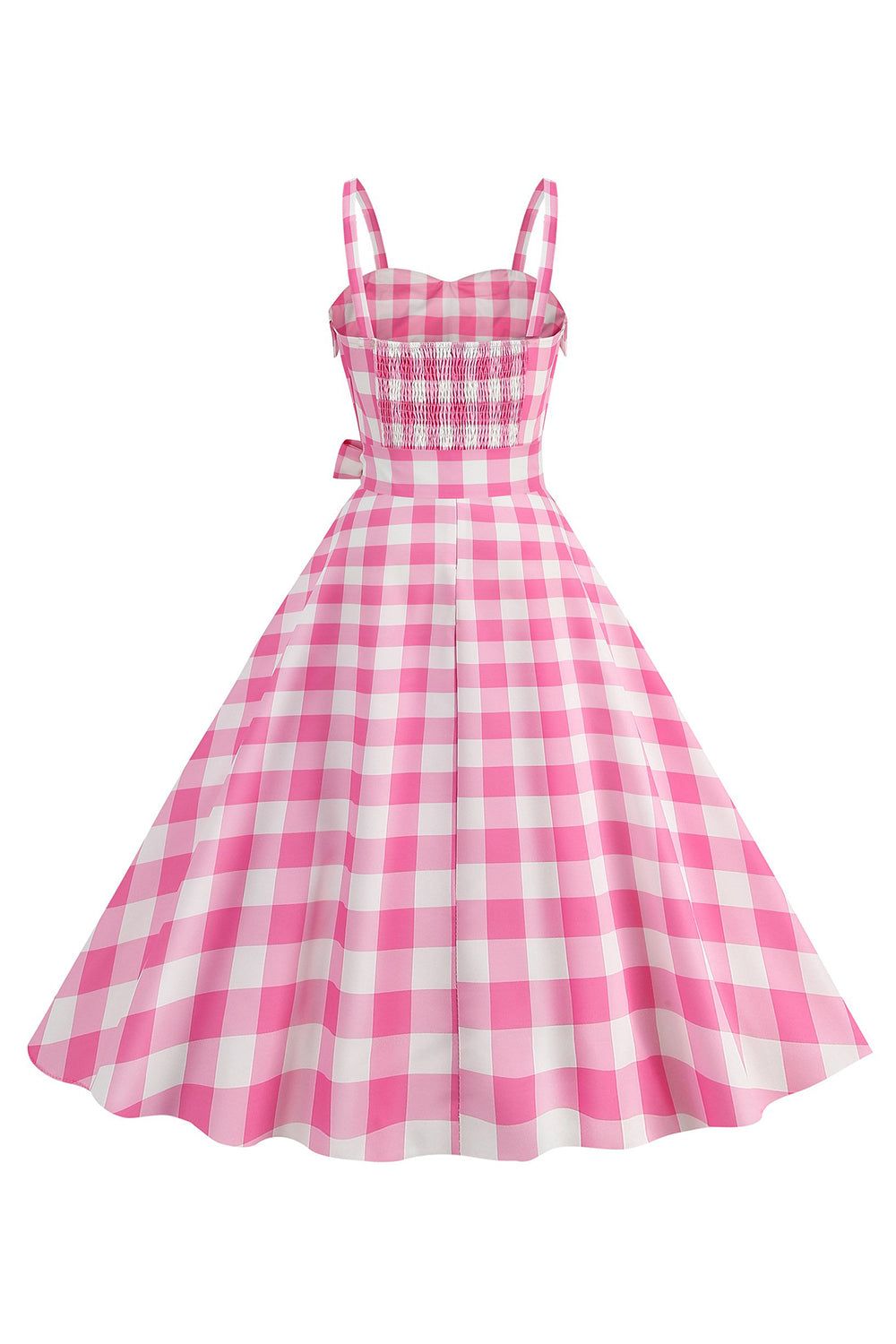 Plaid Pink Spaghetti Straps A Line 1950s Dress sold by Zapaka product image thumbnail 2