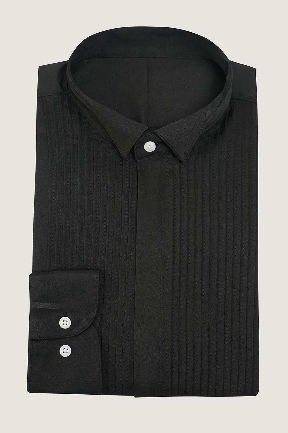 Black Long Sleeves Men's Suit Shirt sold by Zapaka