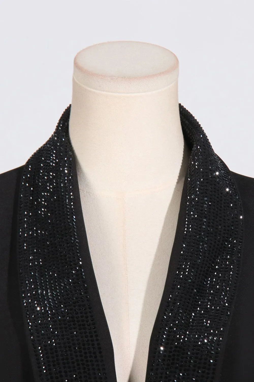 Sparkly Black Shawl Lapel Backless Beading Women's Blazer sold by Zapaka product image thumbnail 3