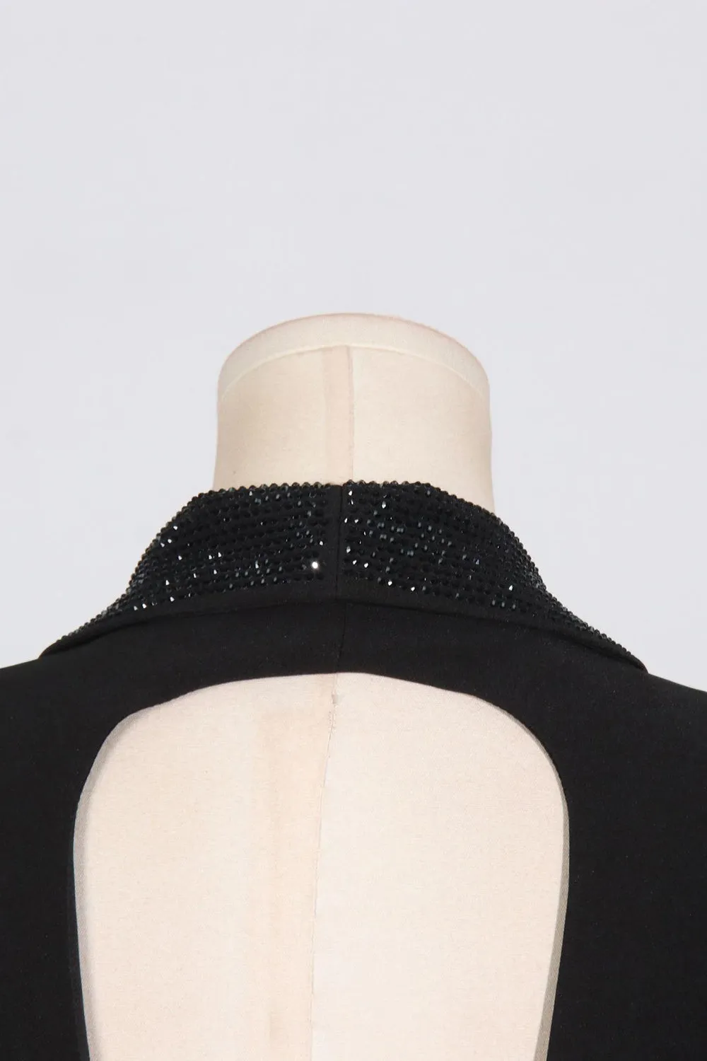 Sparkly Black Shawl Lapel Backless Beading Women's Blazer sold by Zapaka product image thumbnail 4