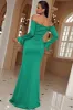 Off The Shoulder Green Long Prom Dress with Slit sold by Zapaka