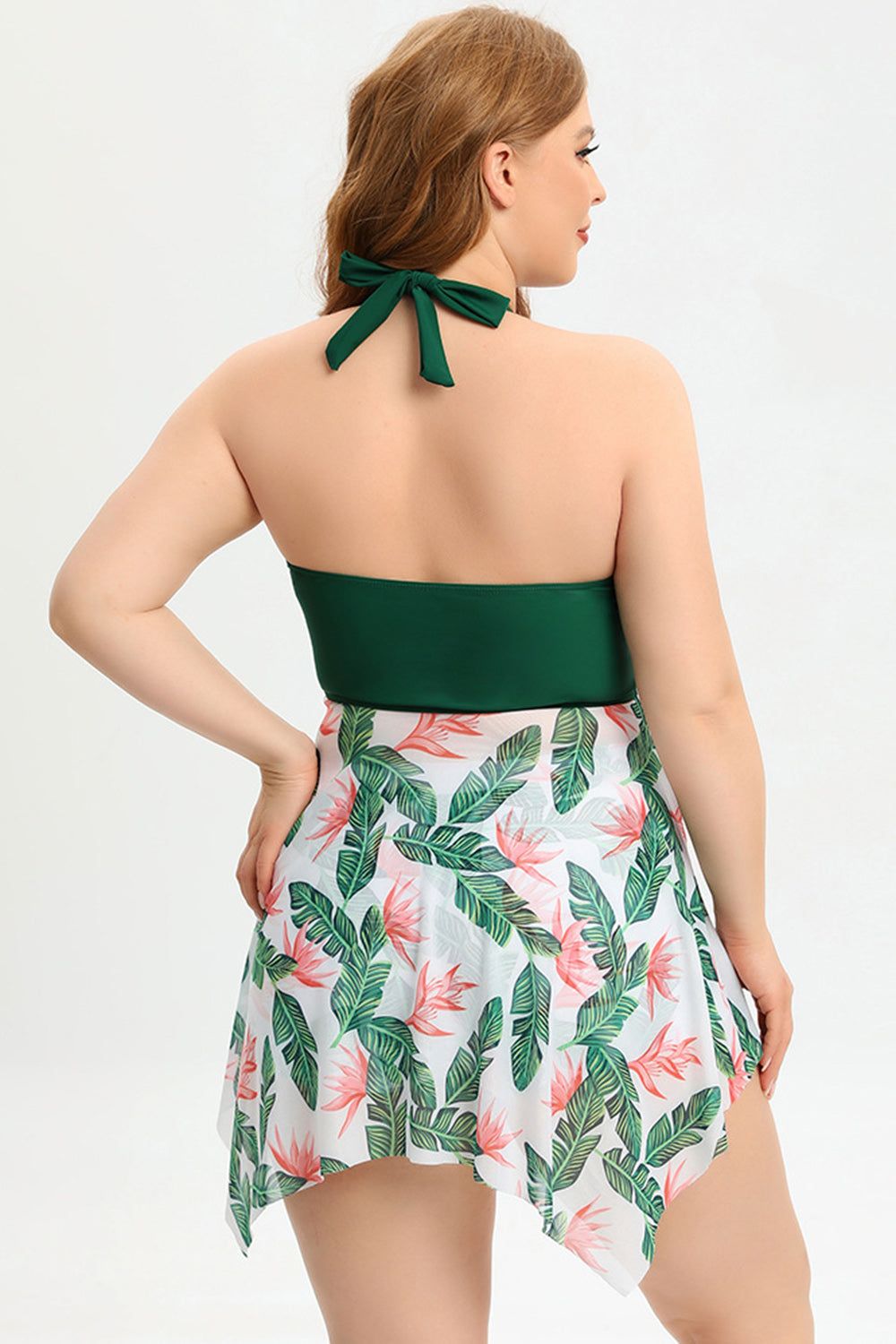 One Piece Halter Neck Black Printed Plus Size Swimwear sold by Zapaka product image thumbnail 2