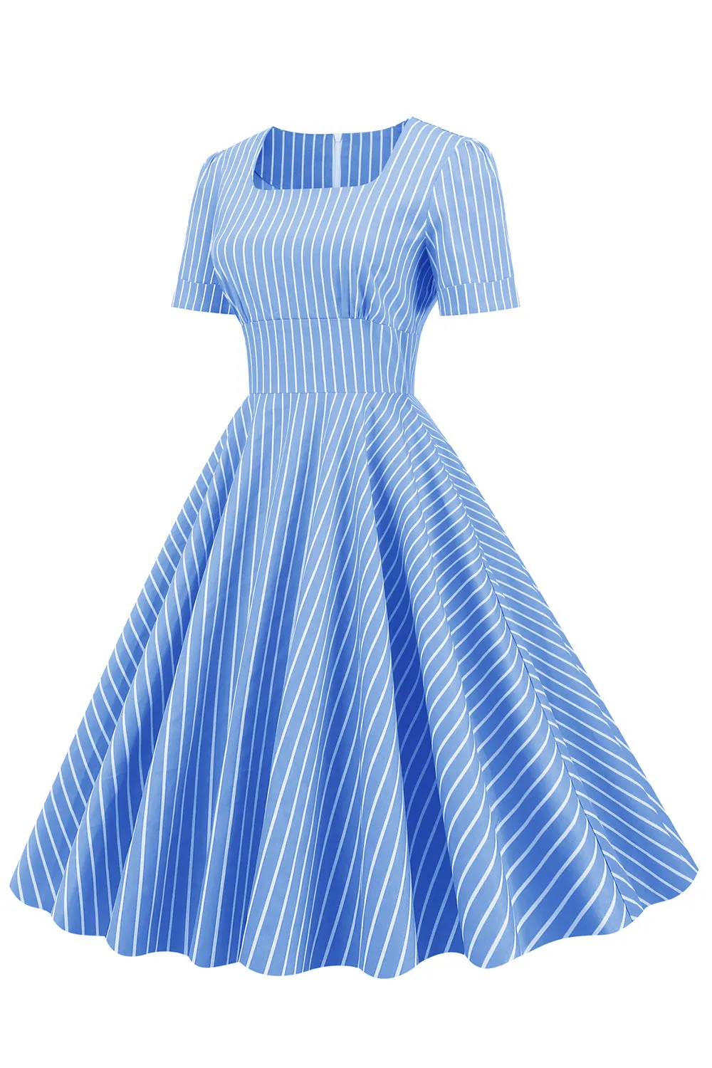 Stripes Short Sleeves 1950s Swing Dress sold by Zapaka product image thumbnail 4