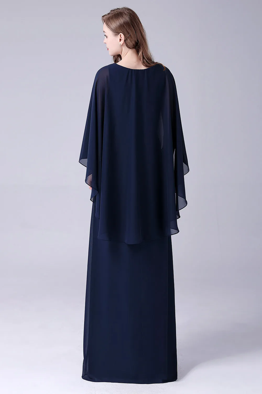 A-Line Scoop Neck Floor-Length Chiffon Mother of the Bride Dress sold by Zapaka product image thumbnail 2