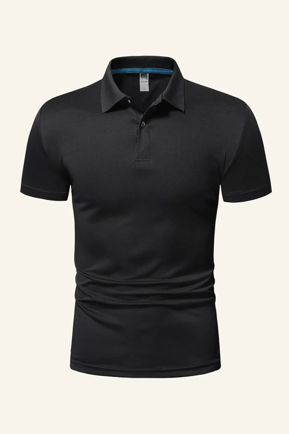 Black Short-Sleeves Casual Polo Shirt sold by Zapaka