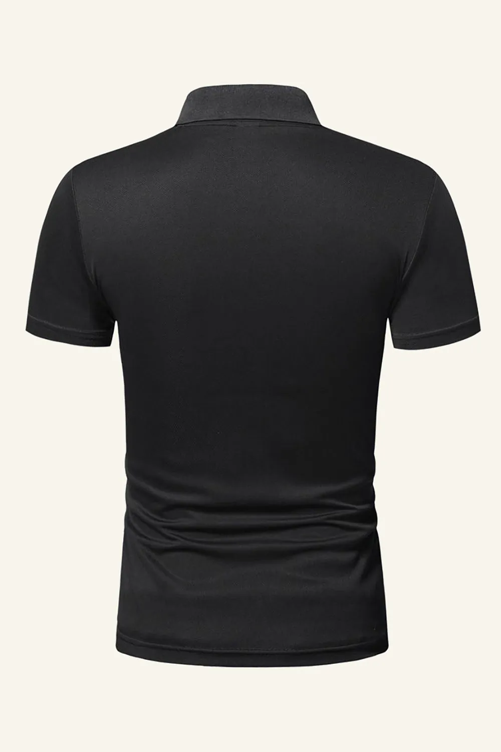 Black Short-Sleeves Casual Polo Shirt sold by Zapaka product image thumbnail 2