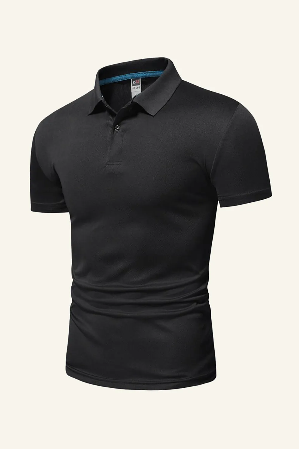 Black Short-Sleeves Casual Polo Shirt sold by Zapaka product image thumbnail 3