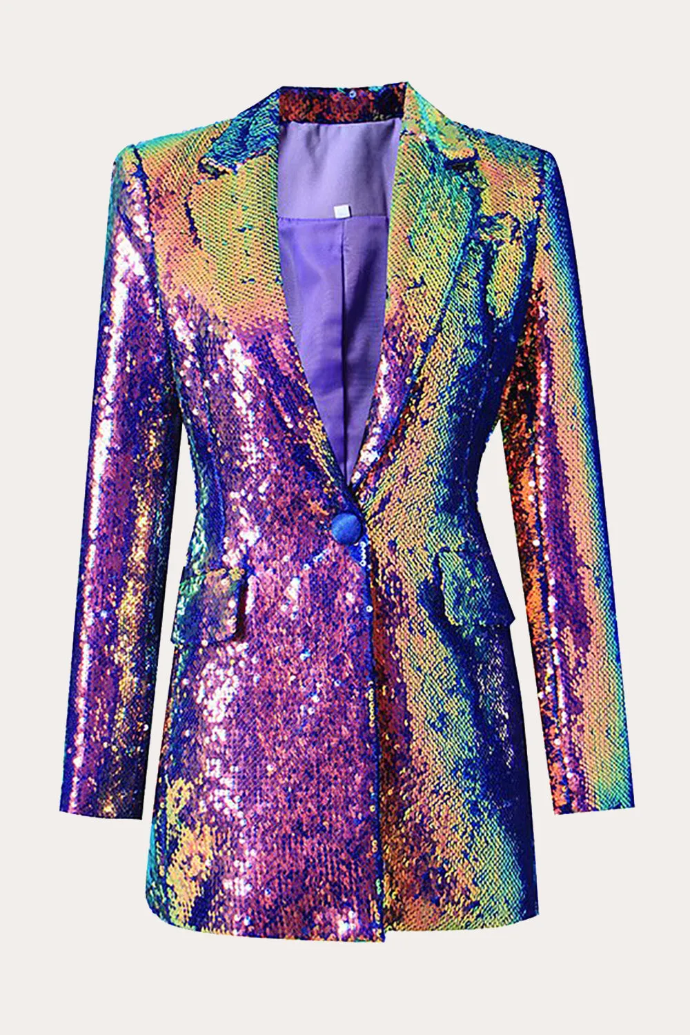Sparkly Purple Sequins Prom Homecoming Women Blazer sold by Zapaka