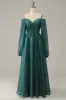 Off Shoulder Long Sleeves Prom Dress with Ruffles sold by Zapaka