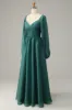 Off Shoulder Long Sleeves Prom Dress with Ruffles sold by Zapaka