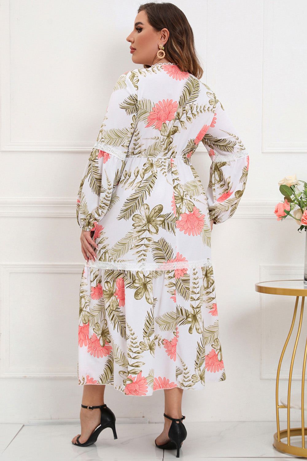 Plus Size White Floral Summer Maxi Dress sold by Zapaka product image thumbnail 2