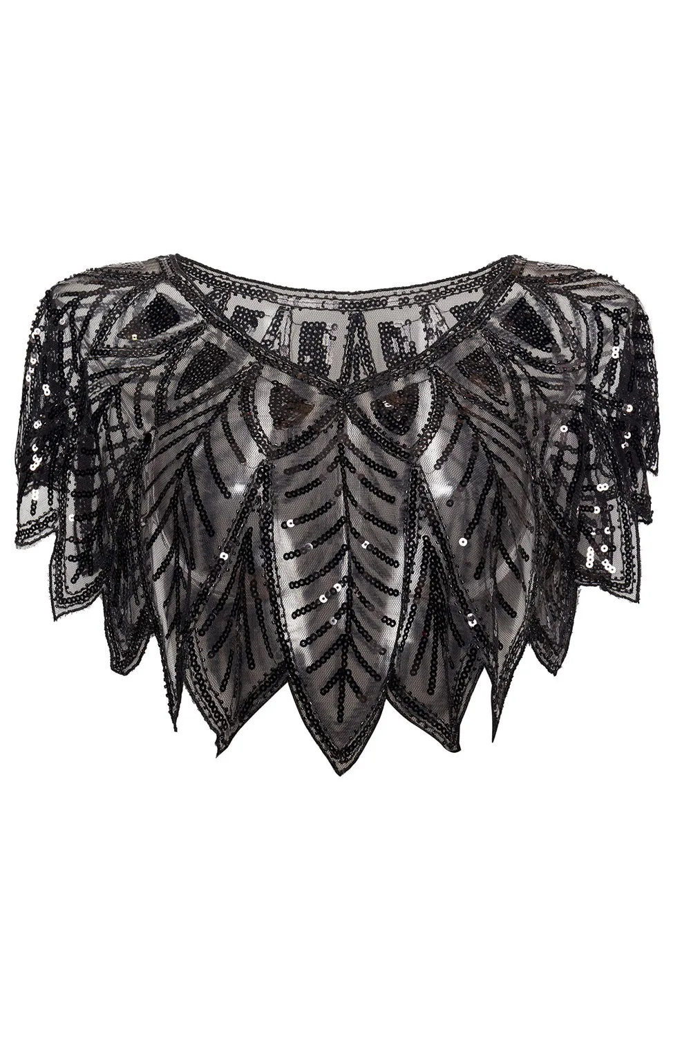 1920s Sequin Black Women Cape sold by Zapaka