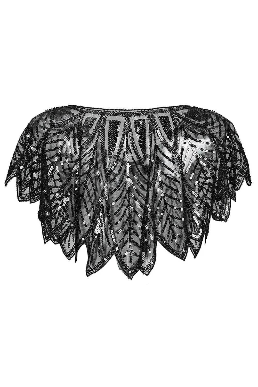 1920s Sequin Black Women Cape sold by Zapaka product image thumbnail 2