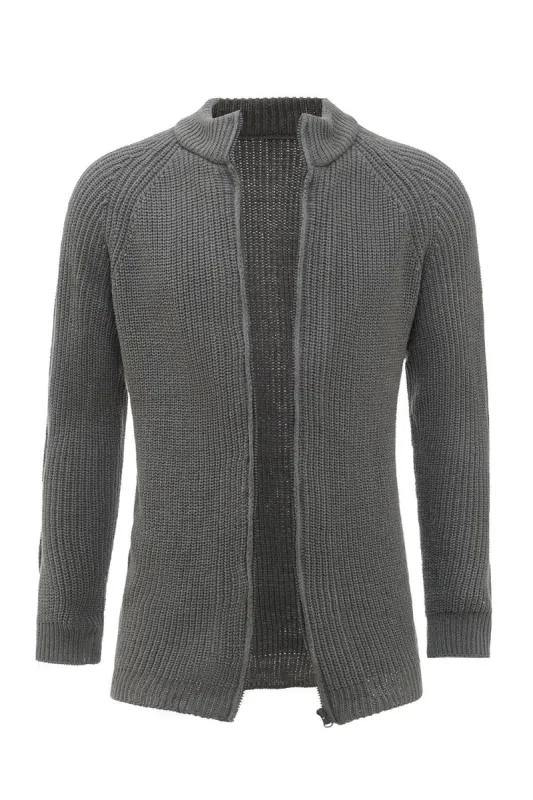 Grey Full-Zip Men's Sweater sold by Zapaka
