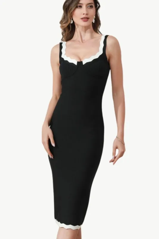 Scoop Neck Sleeveless Black Party Dress sold by Zapaka