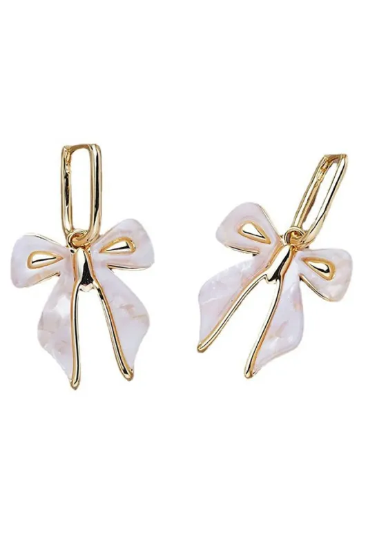 Pink Fashion Bow Earrings sold by Zapaka