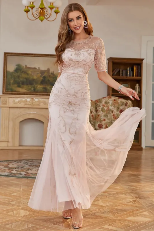 Lilac Mermaid Long Formal Party Dress With Sleeves sold by Zapaka