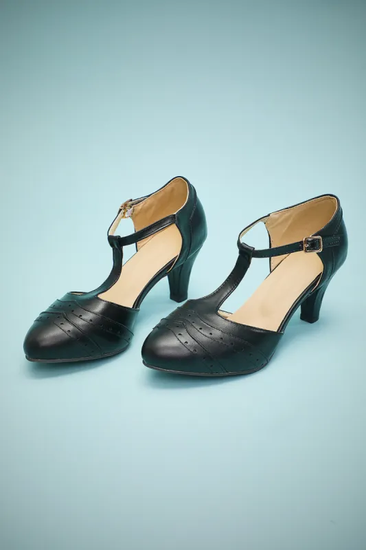 Black Leather Pointy Heels sold by Zapaka
