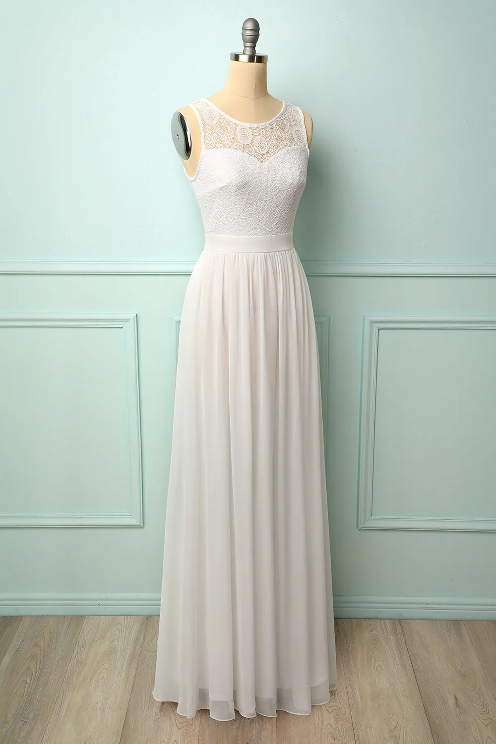 White Lace Long Dress sold by Zapaka product image thumbnail 3