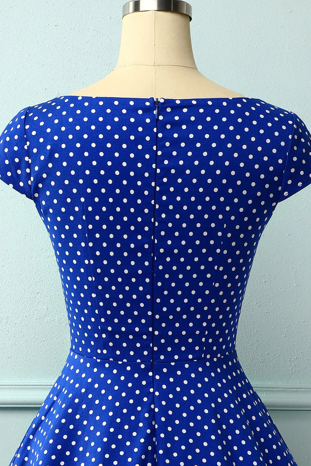 Royal Blue Dress With White Polka Dots sold by Zapaka product image thumbnail 5