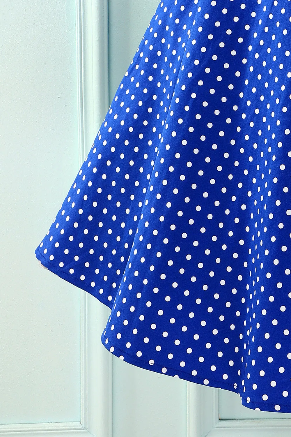 Royal Blue Dress With White Polka Dots sold by Zapaka product image thumbnail 4