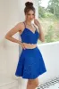 Two Piece Spaghetti Straps Royal Blue Short Homecoming Dress sold by Zapaka