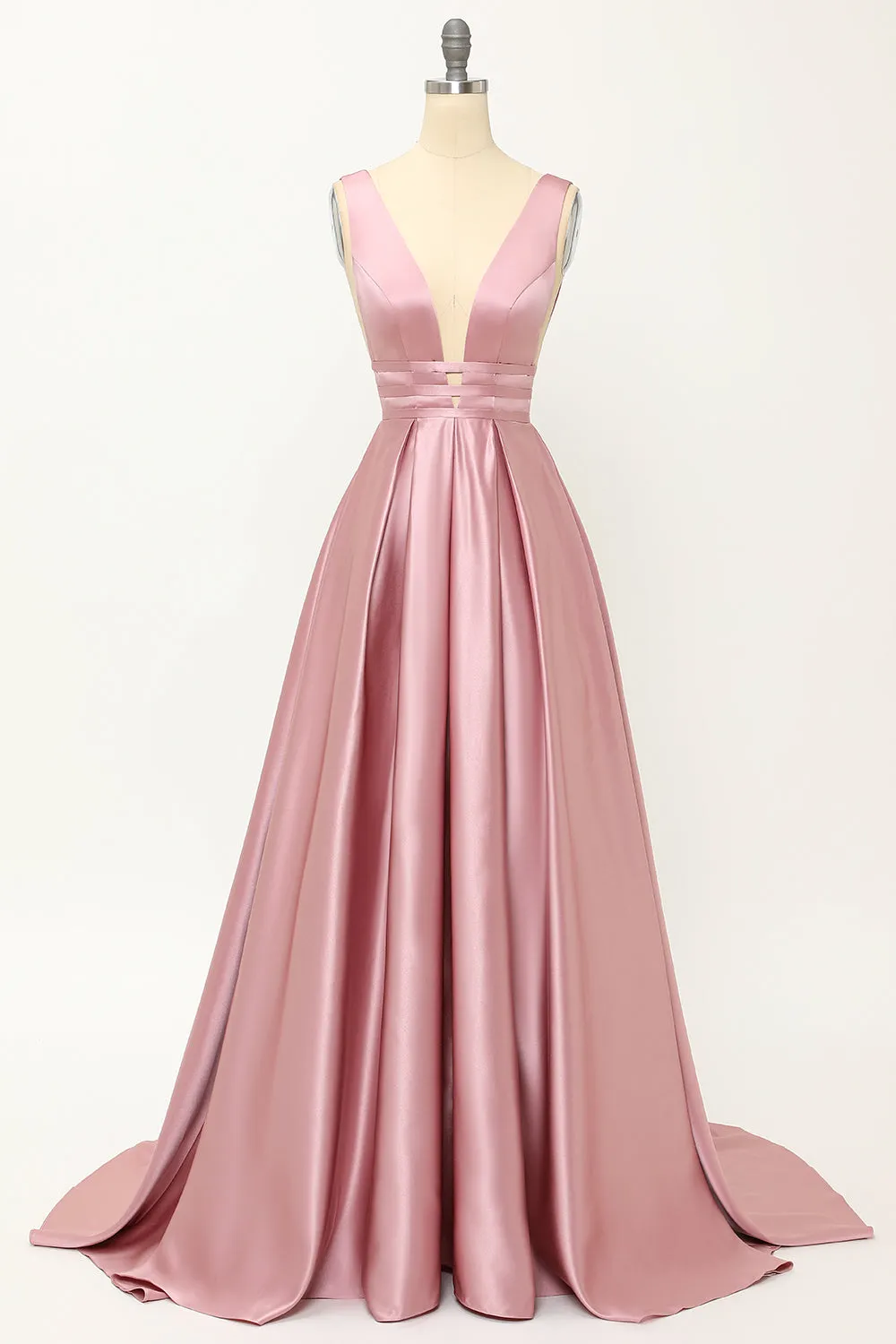 Blush Satin Long Prom Dress sold by Zapaka product image thumbnail 2