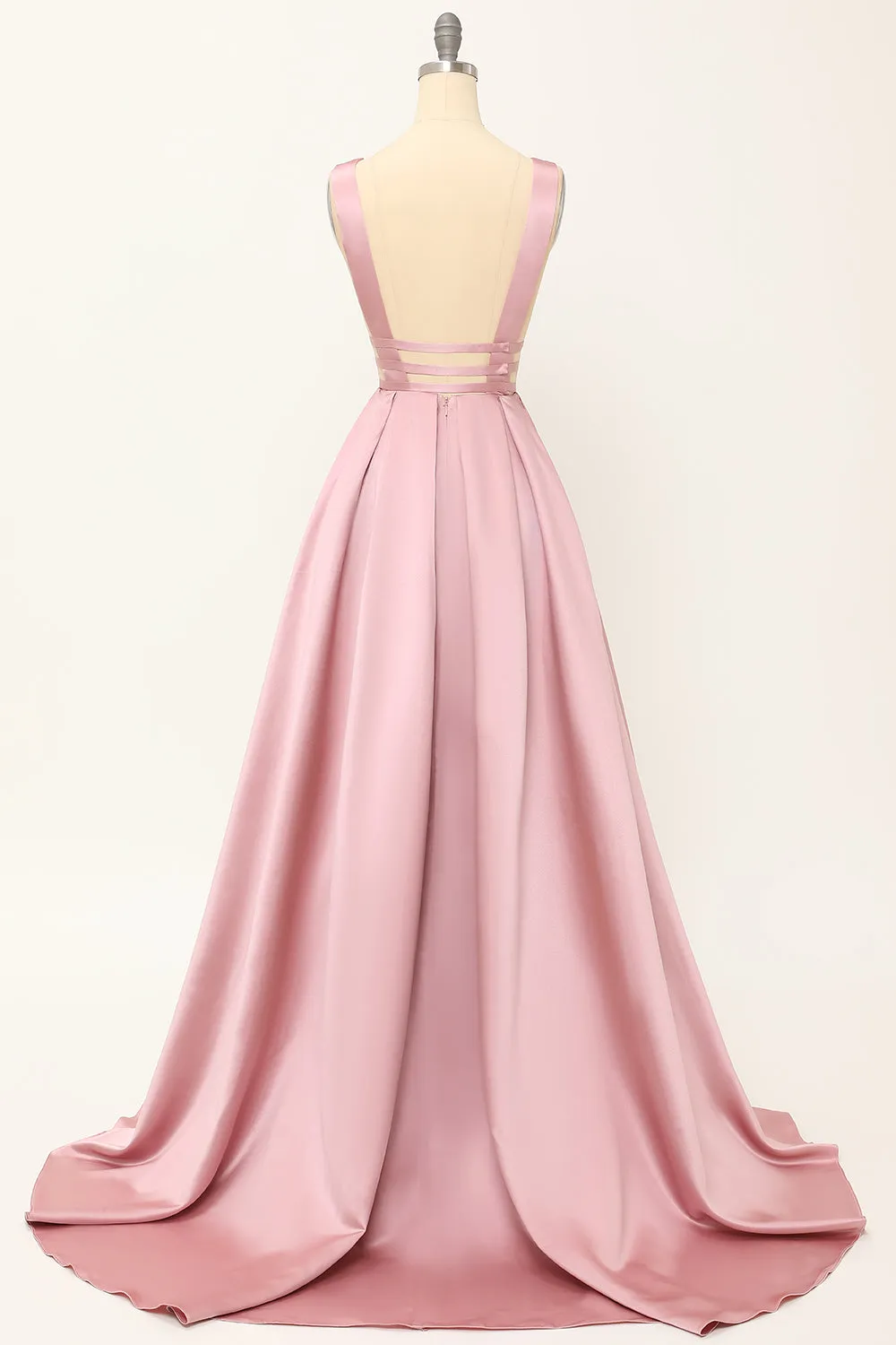 Blush Satin Long Prom Dress sold by Zapaka product image thumbnail 3