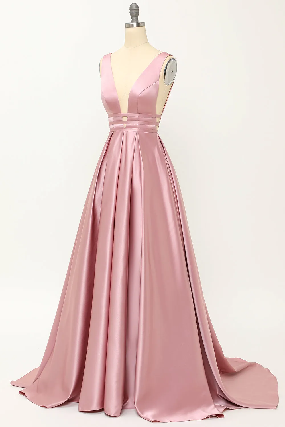 Blush Satin Long Prom Dress sold by Zapaka product image thumbnail 5