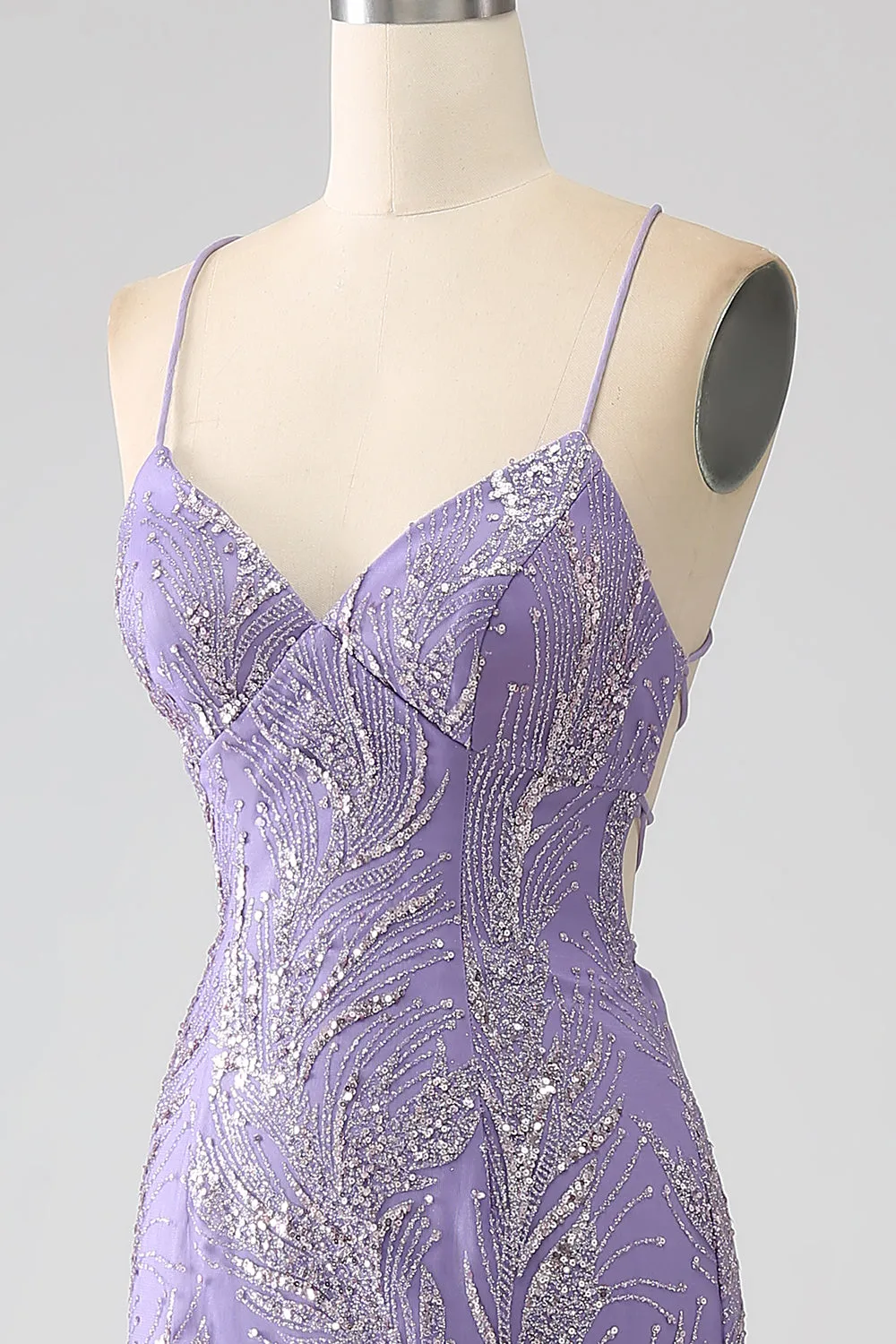 Sparkly Mermaid Lilac Long Prom Dress sold by Zapaka product image thumbnail 4