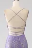 Sparkly Mermaid Lilac Long Prom Dress sold by Zapaka