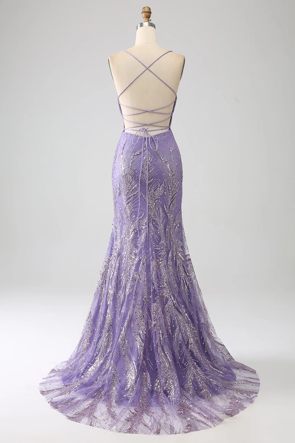 Sparkly Mermaid Lilac Long Prom Dress sold by Zapaka product image thumbnail 2