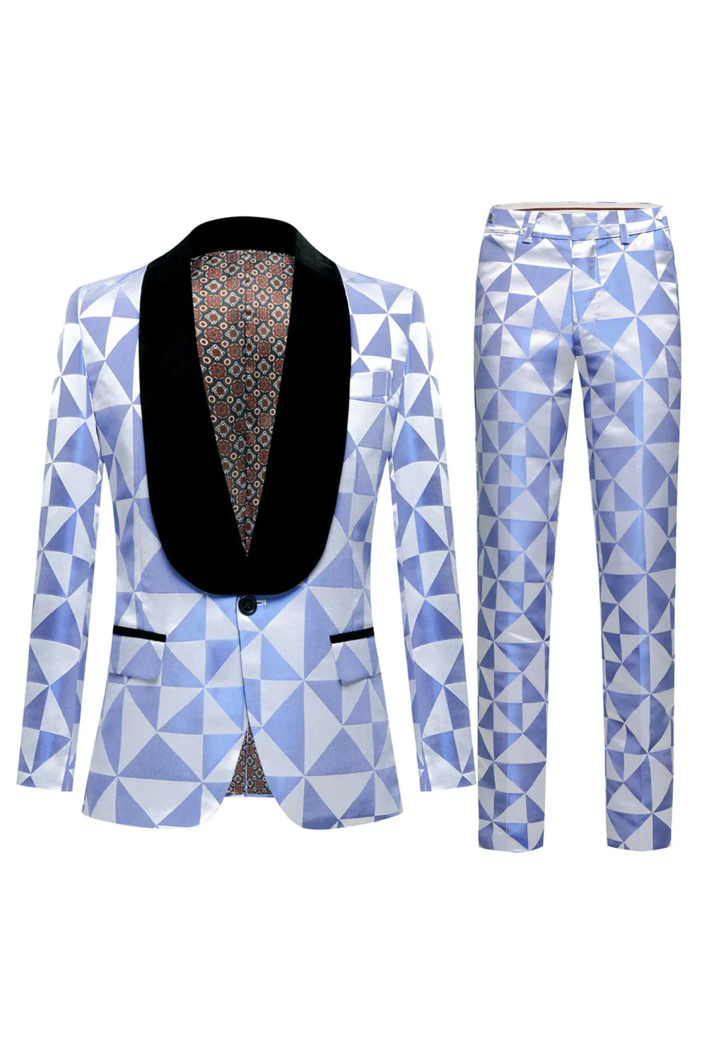 Yellow Shawl Lapel 2 Piece Geometrical Men's Suits sold by Zapaka product image thumbnail 5