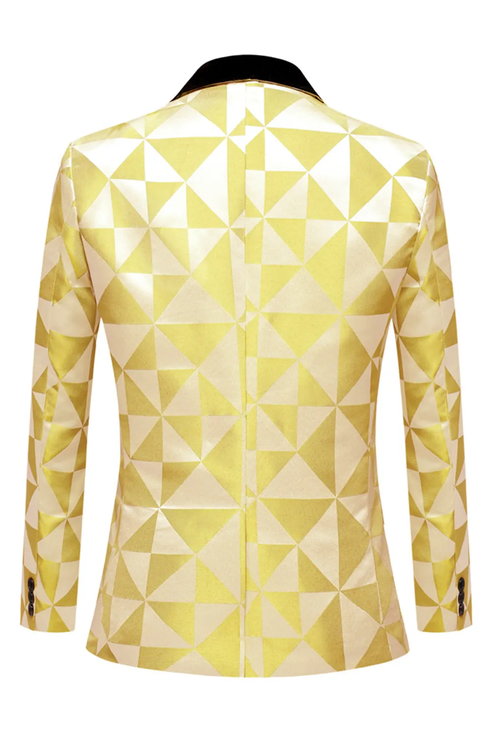 Yellow Shawl Lapel 2 Piece Geometrical Men's Suits sold by Zapaka product image thumbnail 2