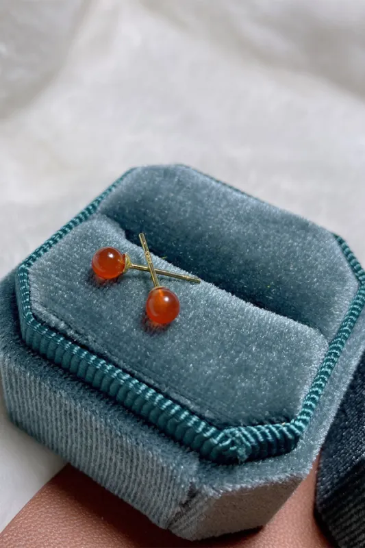 Onyx Jade Stud Earrings sold by Zapaka