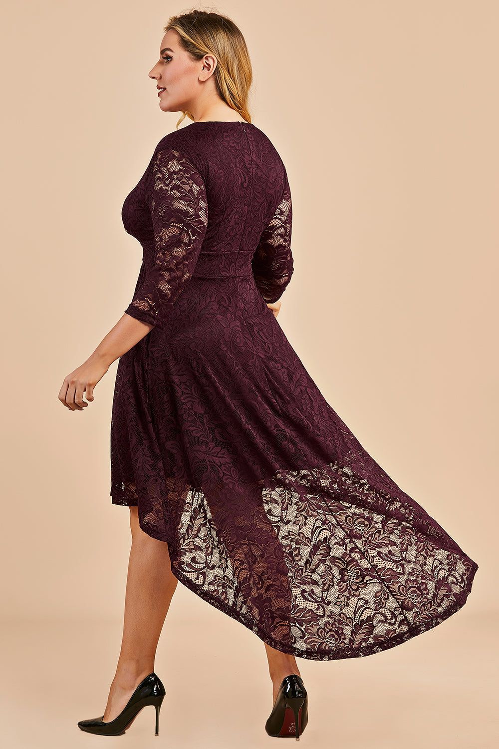 High Low Plus Size Lace Dress sold by Zapaka product image thumbnail 5