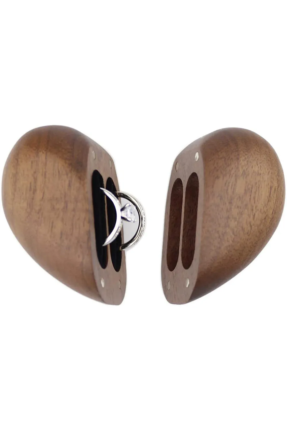 Wooden Heart Shaped Engagement Ring Box sold by Zapaka product image thumbnail 3